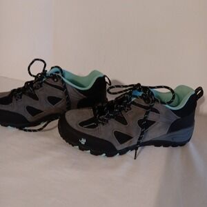 Bear Paw RondaShoes Women's Sz. 7 Gray/Teal Hiking Lace-up Low Top